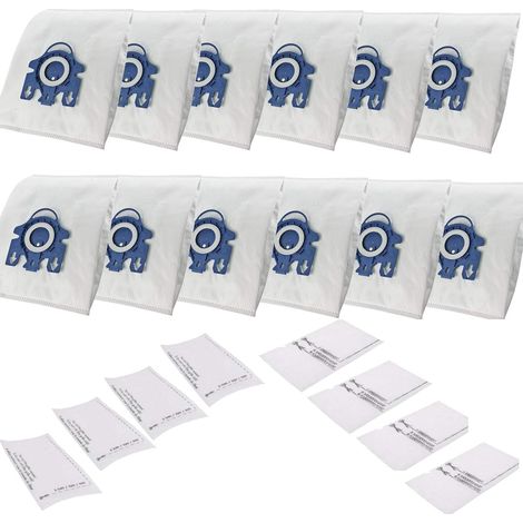 Lot 12 sacs compatibles Miele GN 3D – Complete C2-C3 / Classic C1 / Cat & Dog / S8340 Powerline – Silence Ecoline (1/5)