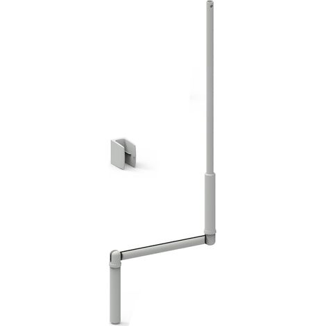 Slid'Up By Mantion – Manivelle enrouleur manuel gris clair 1300 mm – Acier laqué – Clip mural inclus – Compatible diamètre 12 mm