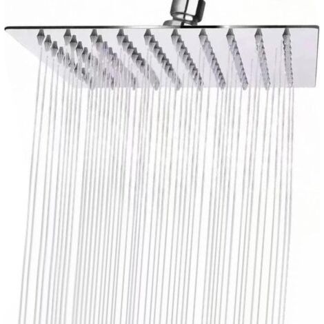 Pommeau de douche carré en acier inoxydable de 10 pouces, pommeau de douche universel à économie de pluie, douche haute pression rotative à 360 °, autonettoyante, facile à installer et à nettoyer (1/5)