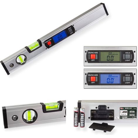 Alu Wasserwaage Messgerät elektronisch digital 40 cm Winkelmesser + Magnethalter (1/5)