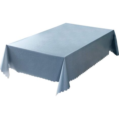 Nappe imperméable 140x240 cm Rectangulaire Bleu PVC pour Cuisine & Table à manger