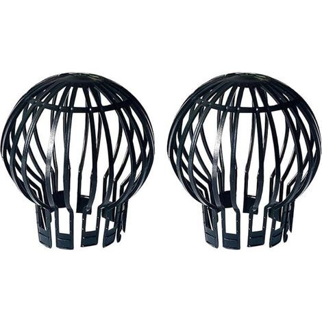Lot de 2 protections de gouttière en plastique pour tuyau de descente de gouttière, sortie de ballon, garde feuilles, tuyau de gouttière, piège à feuilles, maintient les tuyaux de descente de gouttièr