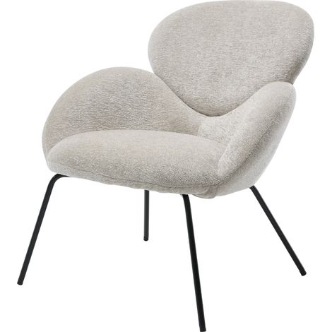 Wahson Fauteuil Relax en Chenille avec Pieds en Métal, Fauteuils de Salon Moderne pour Chambre, Fauteuil Scandinave, Gris