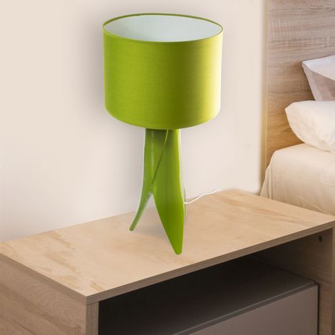 Lampe à poser verte en céramique Eclairage LED salon ou table chevet (1/2)