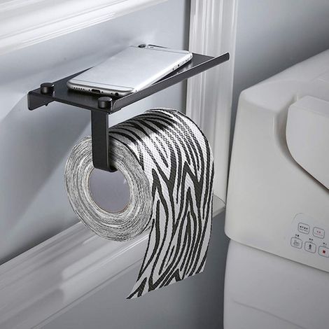 Porta rotolo di carta igienica in acciaio inossidabile, porta carta igienica, porta carta igienica per casa o hotel (supporto per telefono in alluminio spaziale). (1/5)