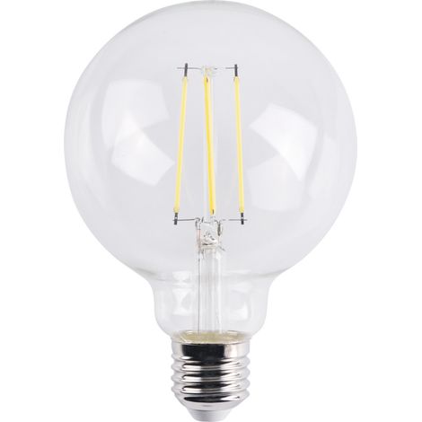 Bombilla LED de filamento G95 E27 7,5 W 4000 K 1055 lm Transparente Platino 316462 Polux (1/3)