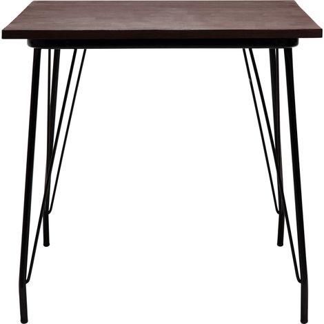Interiors by Premier Black Metal and Elm Wood Table, Large Square Table, Outdoor Dining Table for Lawn, Patio (1/5)