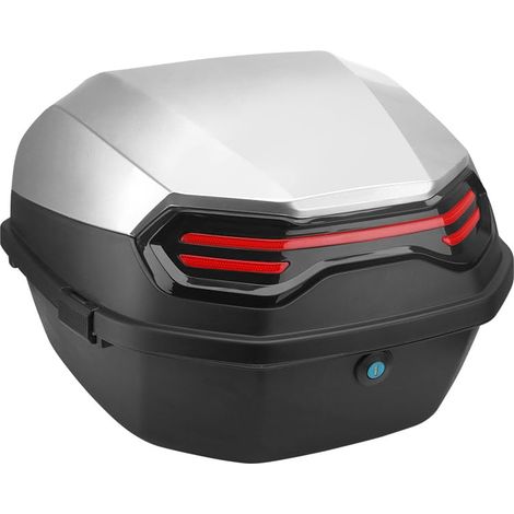 Topcase Moto Universel 45L en ABS+PP – Étanche, Verrouillable & Robuste – Grand Rangement pour Casque et Bagages – Compatible Aima/YADEA/TAILG/LUYUAN – Noir