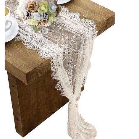 Chemin de table en dentelle pour décoration de mariage vintage 70 x 300 cm (1/5)