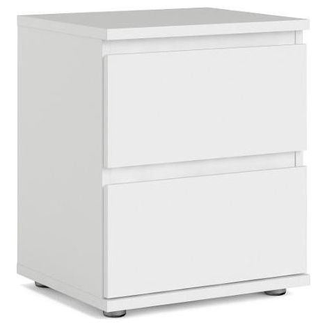 Tvilum comodino Nova, 2 cassetti, stile moderno, Bianco, truciolare, 40x34x48 cm, zona notte