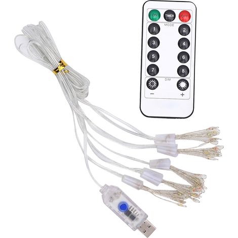 Guirlande Lumineuse LED Cuivre 3m 100 LEDs Multicolore Télécommande USB 8 Modes Minuterie Décoration Intérieur Extérieur (1/5)