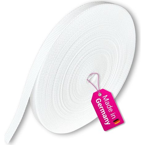 Sangle de volet roulant - Largeur : 23 mm - Couleur : blanc - Rouleau de 50 m - Pour porte et fenêtre - Résistante aux déchirures et aux UV - 50 m22 blanc (1/5)