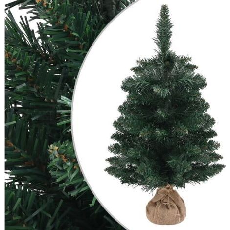 Sapin de Noël artificiel avec support Vert 60 cm PVC vidaXL - N/A (1/4)