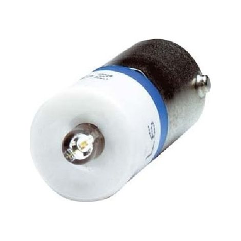 Lampada a LED, bianco super luminoso, base BA 9S, tensione nominale 24 V AC/DC, corrente di esercizio massima 16 mA, diametro della lampadina 10 mm