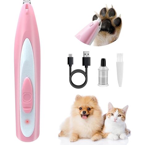 Tondeuse à pattes pour chien rechargeable sans fil, coupe-ongles silencieux pour toilettage, rasoir électrique pour animaux à faible bruit, taille unique. (1/5)
