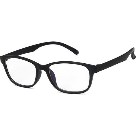 Lunettes d'ordinateur oblongues noires mates avec filtre anti-lumière bleue, sans correction. (1/2)