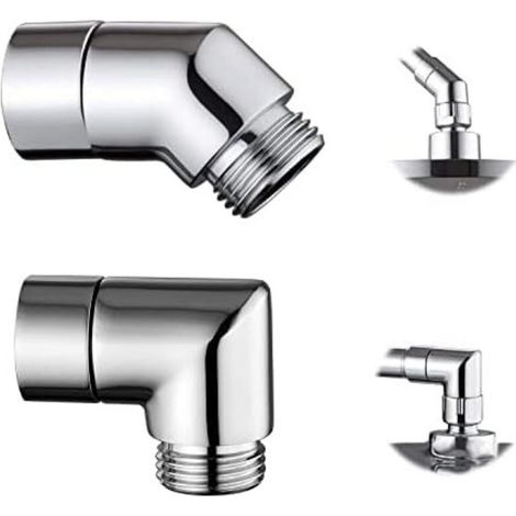 2 pièces 90°/135° Coude Inclinaison Adaptateur de Pommeau de Douche Laiton douchette Adaptateur, Douchette à Main de Salle de Bain Douchette, pour Interface Universelle de 1/2 Pouce Douchette (1/4)