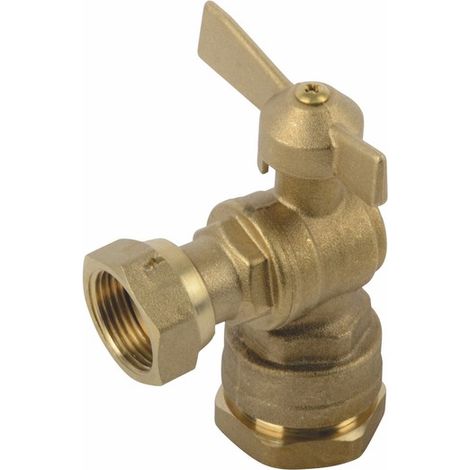 Rubinetto d'arresto prima/dopo contatore a squadra per tubo pe 3/4"