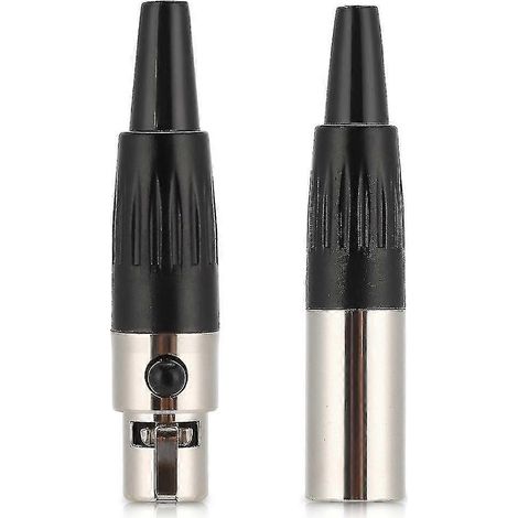 Connecteur mini XLR 3 broches, boîtier et broches en cuivre pur, 1 paire mâle/femelle, fiche à souder pour câble audio DIY, câble jusqu'à 3,2 mm² (1/5)