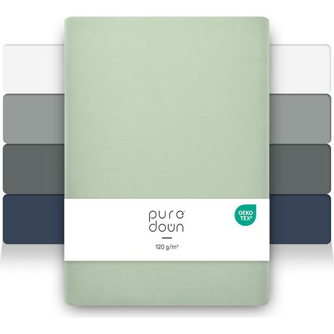 Lot de 2 Drap Housse 140x200 cm avec Bonnet de 30 cm pour Matelas Épais - Protège-Matelas Polyester Microfibre Brossée, Parure de Lit (1/5)