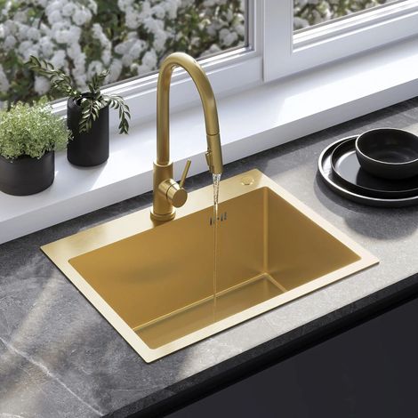 ÉVIER EN ACIER LIAM BRUSH GOLD (1/5)