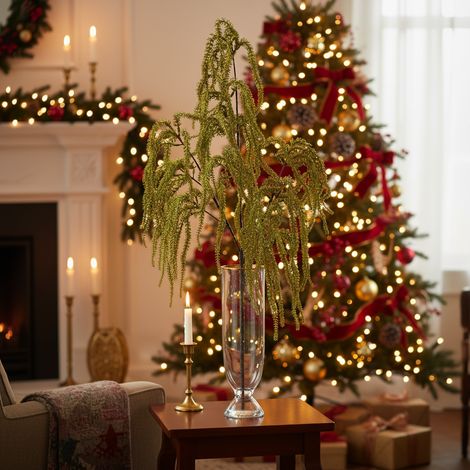 Rametto natalizio artificiale con rametti ricurvi, decorazione natalizia h 85 cm (1/4)
