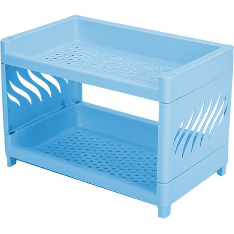Rack De Rangement Bureau - Double Niveau - Plastique PP Écologique - Aération Latérale - Pliable Et Démontable - Pour Stylos Documents Petits Objets - 1 Pièce (1/5)