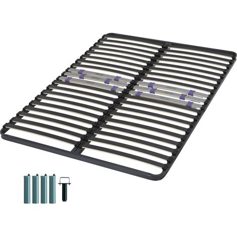 Sommier à lattes + pieds 140x190 C223 - 40 lattes bois - Fabrication française (1/3)