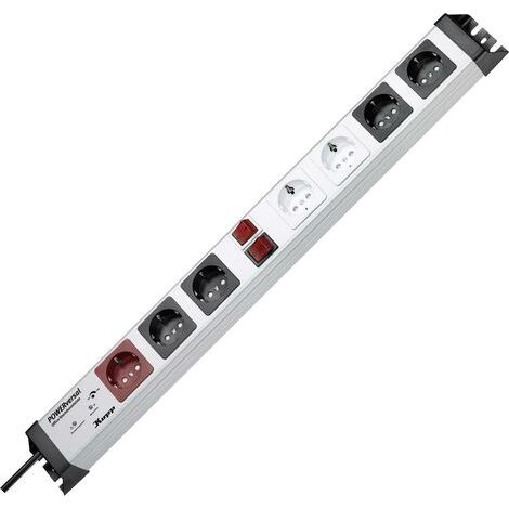 Multiprise maître/esclave Kopp 227620016 x7 argent, noir contact de protection 1 pc(s) X95406 (1/2)