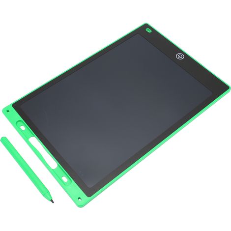Tablette LCD effaçable pour enfants 12 pouces écran couleur sensible à la pression, tableau de dessin avec support de stylet vert (1/5)