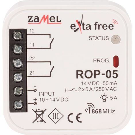 EXTA FREE Ricevitore radio ROP-05 da incasso I utilizzato per sistemi di controllo della luce LED, argento (1/5)