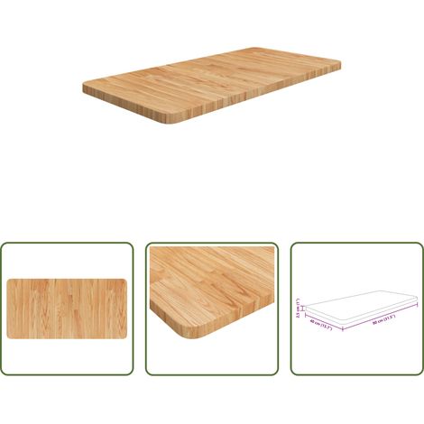 vidaXL Remplacement de planche - Comptoir de salle de bain Marron clair 80x40x2,5 cm Bois traité (1/5)