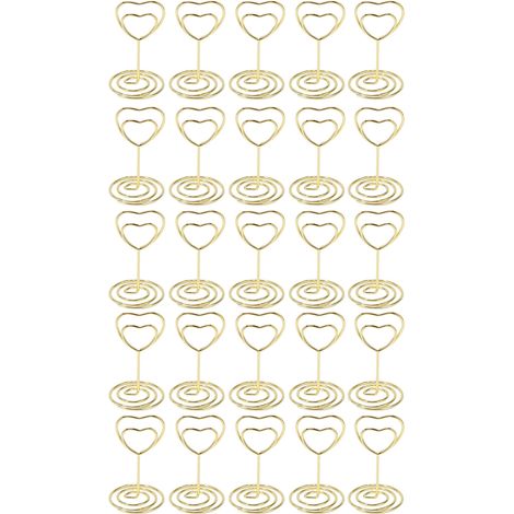 25 Porte-Cartes Métal Cœur Base Stable Solide pour Mariage Fête Bureau (1/5)