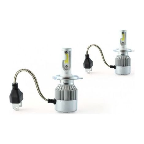 Paire de lampes LED pour voiture et moto C6 H4 6000 K phares lumière blanche ampoules