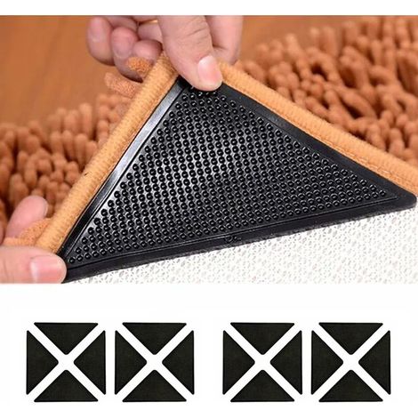 Pinces à tapis antidérapantes, pinces à tapis, pinces à tapis anti-ondulations double face, noires, 16 pièces