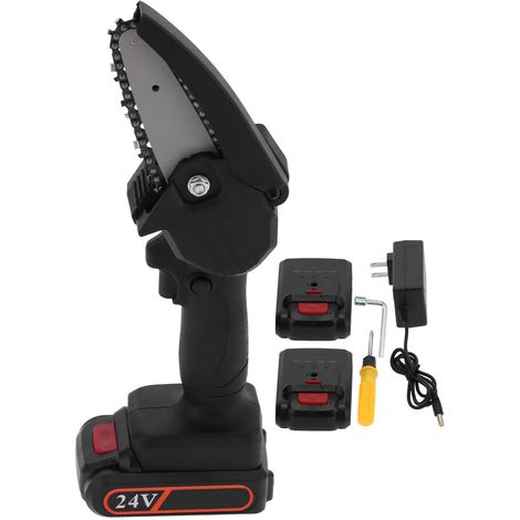 Mini tronçonneuse électrique rechargeable FYD‑003 noire, outils de jardinage et menuiserie, prise US 110‑240VAC (1/5)