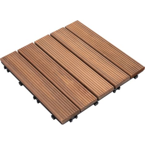 easycomfort piastrelle per esterni pavimento in legno, set 27 pezzi montaggio a incastro, 30x30x2.5cm (1/5)