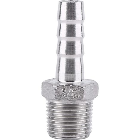Raccord de tuyau fileté mâle, raccord de tuyau à embout cannelé, réparateur (3/8" x 10 mm)