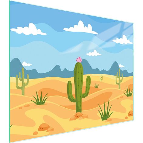TAGLIERE IN VETRO 52x40 CACTUS (1/5)