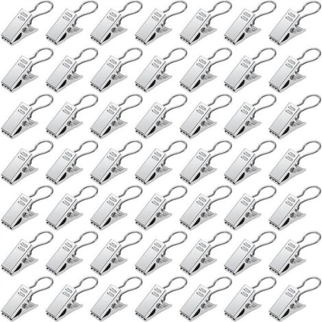 50 Stück Metall-Gardinenclips, dekorative Gardinenclips, Haken zum Aufhängen, für die Heimdekoration, Silber