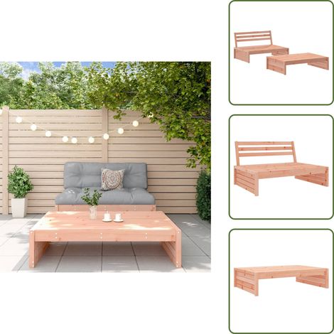 The Living Store 2-tlg. Garten-Lounge-Set Massivholz Douglasie - Gartenmöbel - Loungesessel - Outdoor Möbel - Douglasie - Gartenlounge