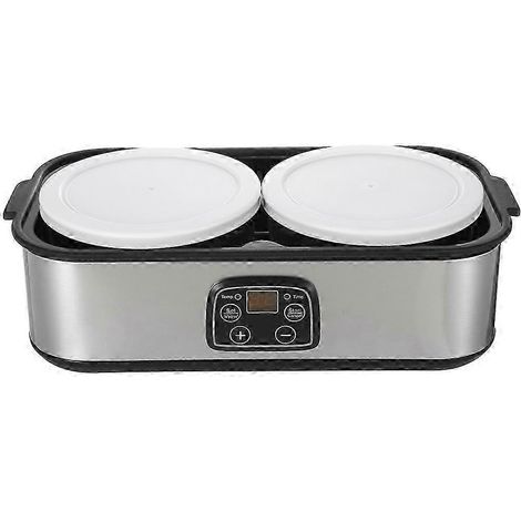 Yaourtière automatique numérique avec 2 pots en verre, écran LCD et minuterie (compatible 110 V/220 V) (1/5)