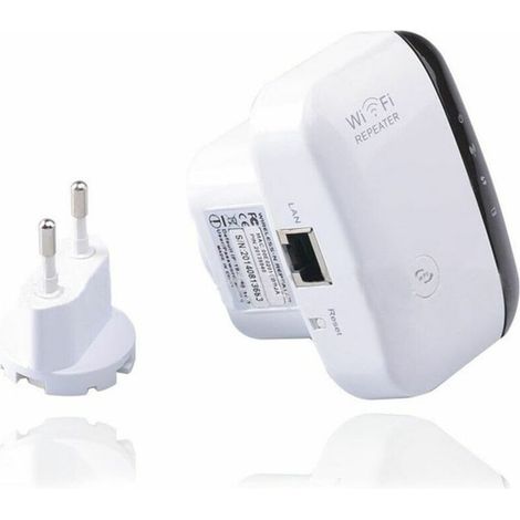 répéteur wifi 300mbps 2.4ghz amplificateur de réseau longue portée port ethernet wps mode ap facile à configurer compatible avec tous les appareils wlan prise européenne (1/4)