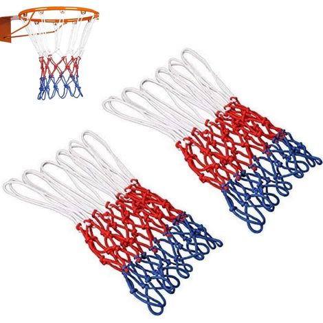 Basketball Net, Set of 2 Basketball Nets, Suitable for All Weather Conditions, Basketball Sports Indoor and Outdoor (12 Loops) (1/5)