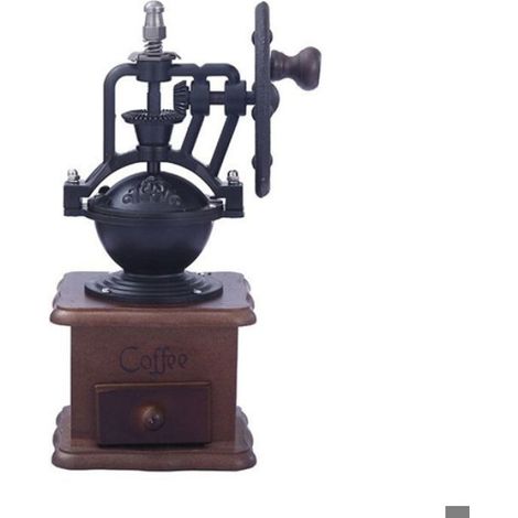 Moulin à café manuel vintage en bois, idéal pour le café filtre, la cafetière à piston et la cafetière française. (1/4)