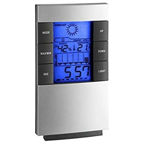 Estación meteorológica TFA 35.1087 plata temperatura humedad