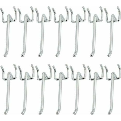 Ganci per pannelli, Ganci in metallo perforato da 48 pezzi, Gancio per pannello forato, Ganci perforati, per esposizione al dettaglio, prodotti sospesi, classificazione degli strumenti, (1/5)