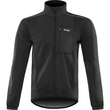 Winddichte und wasserabweisende Thermofleecejacke zum Radfahren bei kaltem Wetter mit reflektierenden Elementen (1/5)