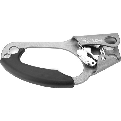Pince de serrage pour corde d'escalade (main droite) pour corde de 8 à 13 mm, matériel d'escalade (gris) (1/5)