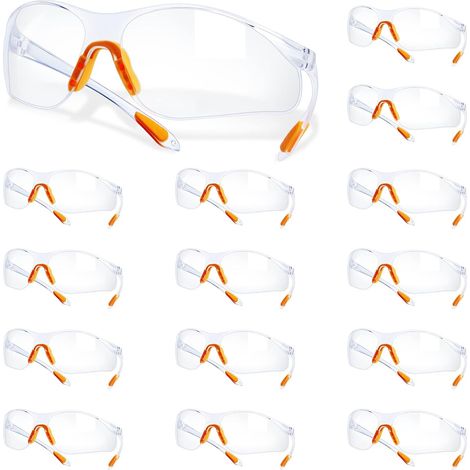 15 Pcs Protective Goggles DIY Goggles Safety Glasses PC Clear Glasses - For Woodworking/Metal/Construction, Cycling, Laboratories, Water Gun Games (1/5)